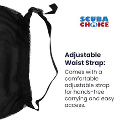 Durable mesh construction for underwater use and rugged dives.