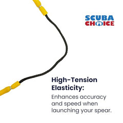 Scuba Choice 28-3/8in length yellow sling demonstrates balanced flexibility