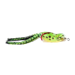 SCUM FROG Launch XS Frog in leopard print shows five-eighth-ounce weight for long, accurate casts.