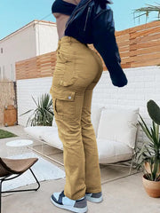 SDNGED cargo pants front view shows straight leg and comfortable stretch