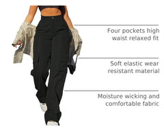 SDNGED cargo pants women elastic back waistband flexible fit all day