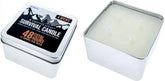 SE 4-Wick emergency candle in tin box provides steady light during emergencies