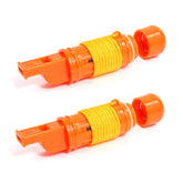SE 5-in-1 orange survival whistle with compass for quick direction on hikes.