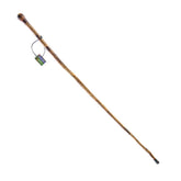 SE natural wood walking stick with knob-top spiral design for stable hikes.