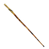 SE Survivor 55-inch wolf carving walking stick with rope-wrapped grip for trekking