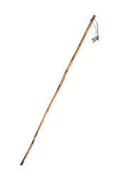 SE Survivor 55-inch walking stick with grizzly bear carving for stable forest hikes.