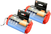 SE Survivor orange sleeping bag closed; high-visibility design helps locate gear quickly