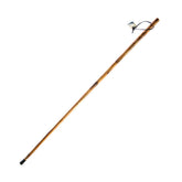 SE Survivor Series wooden walking stick with hand-carved wolf design for rugged trails.