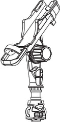Close-up of angle adjustment with quarter-turn knob on track mount