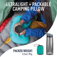 Sea to Summit Aeros Ultralight Pillow soft 20D knit fabric for comfortable sleep.