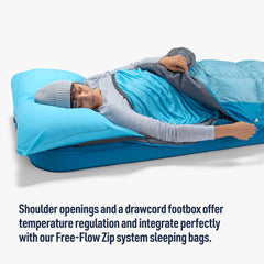 Sea to Summit Breeze liner pillow-sleeve close-up shows built-in head support
