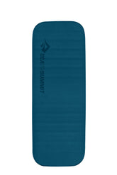 Sea to Summit Comfort Deluxe mattress top view shows four-inch thickness for comfortable camping nights