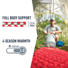 Sea to Summit Comfort Plus Thermolite insulation blocks heat loss for warm ground sleep.