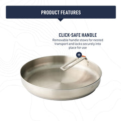 Sea to Summit Detour 10-Inch pan with handle locked for storage.