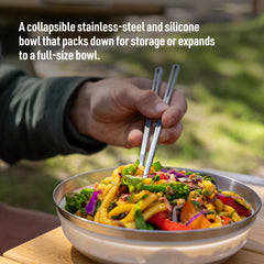 Sea to Summit Detour bowl beluga black base with silicone insert prevents sliding.