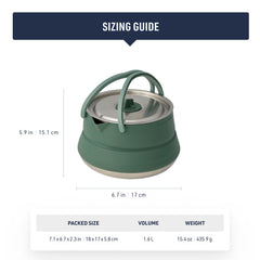 Sea to Summit Detour collapsible kettle compact storage at 63mm.