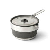Sea to Summit Detour pot collapsed for compact storage, ideal for backpacking and small camps