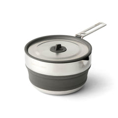 Sea to Summit Detour pot collapsed for compact storage, ideal for backpacking and small camps