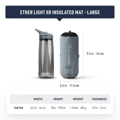 Sea to Summit Ether Light XR sleeping pad side view shows tapered profile for packability.