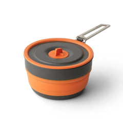 Sea to Summit Frontier 1L collapsed pot flat for compact packing.