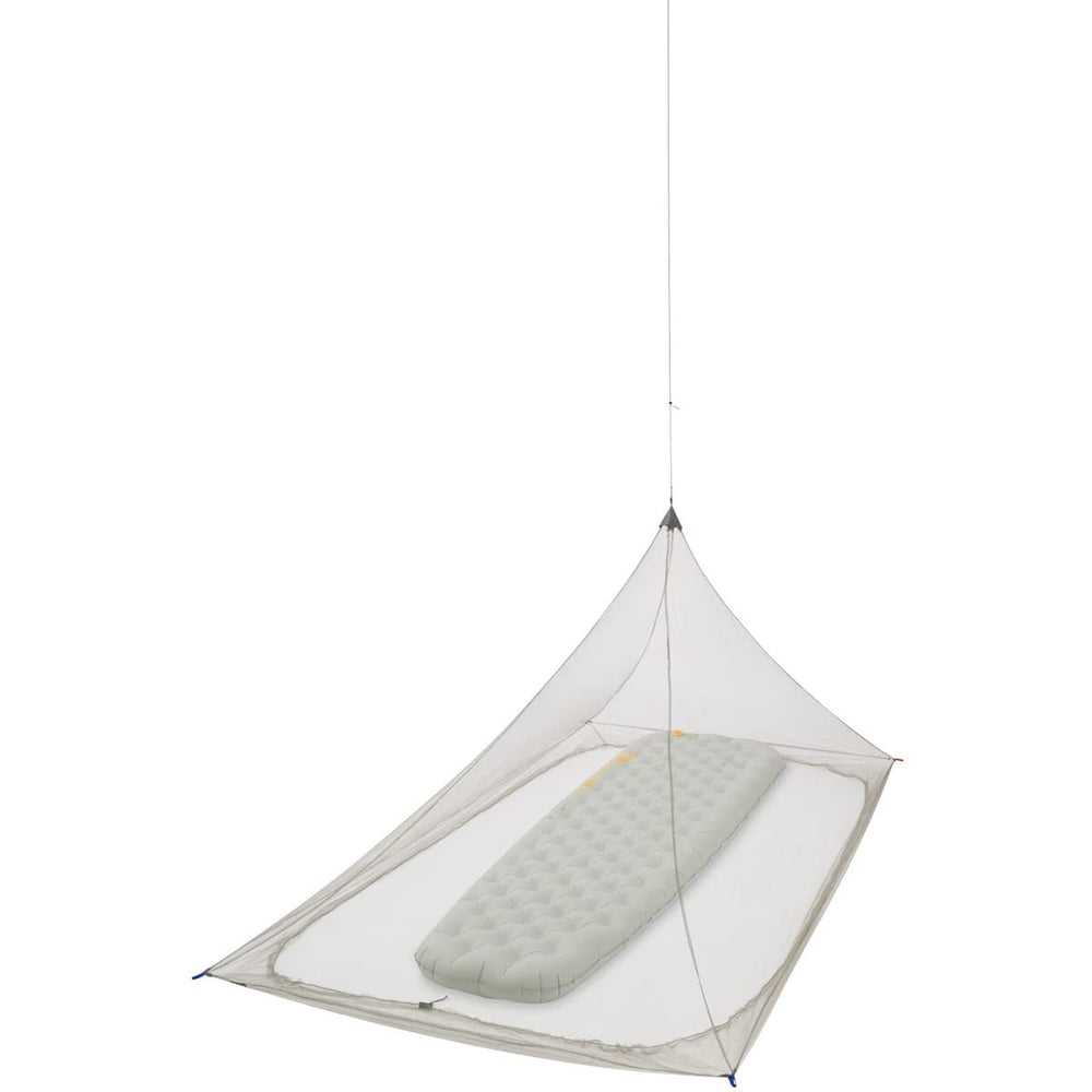 Sea to Summit Nano Pyramid Net Ultralight Shelter over a cot for breathable insect-protected sleep