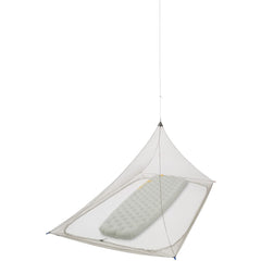 Sea to Summit Nano Pyramid Net over cot provides ultralight shelter for camping