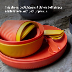 Sea to Summit Passage Camping Plate side view showing Cool Grip for secure handling.