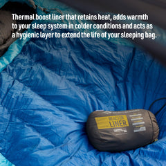 Sea to Summit Reactor liner footbox drawcord enables adjustable warmth and comfort.