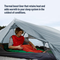 Sea to Summit Reactor liner footbox drawcord adjusted for personalized comfort.
