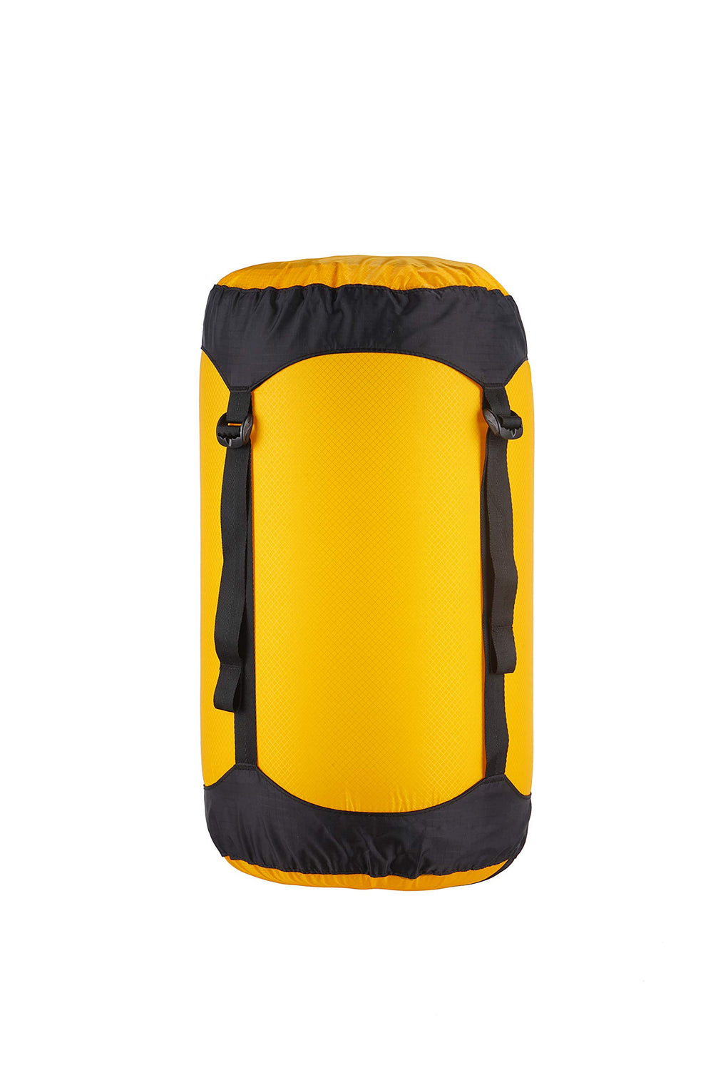 Sea to Summit Ultra-SIL Compression Sack 10L yellow packs bulky clothing for compact travel.