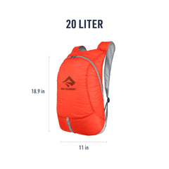 Sea to Summit Ultra-Sil Day Pack back view highlights ergonomic straps