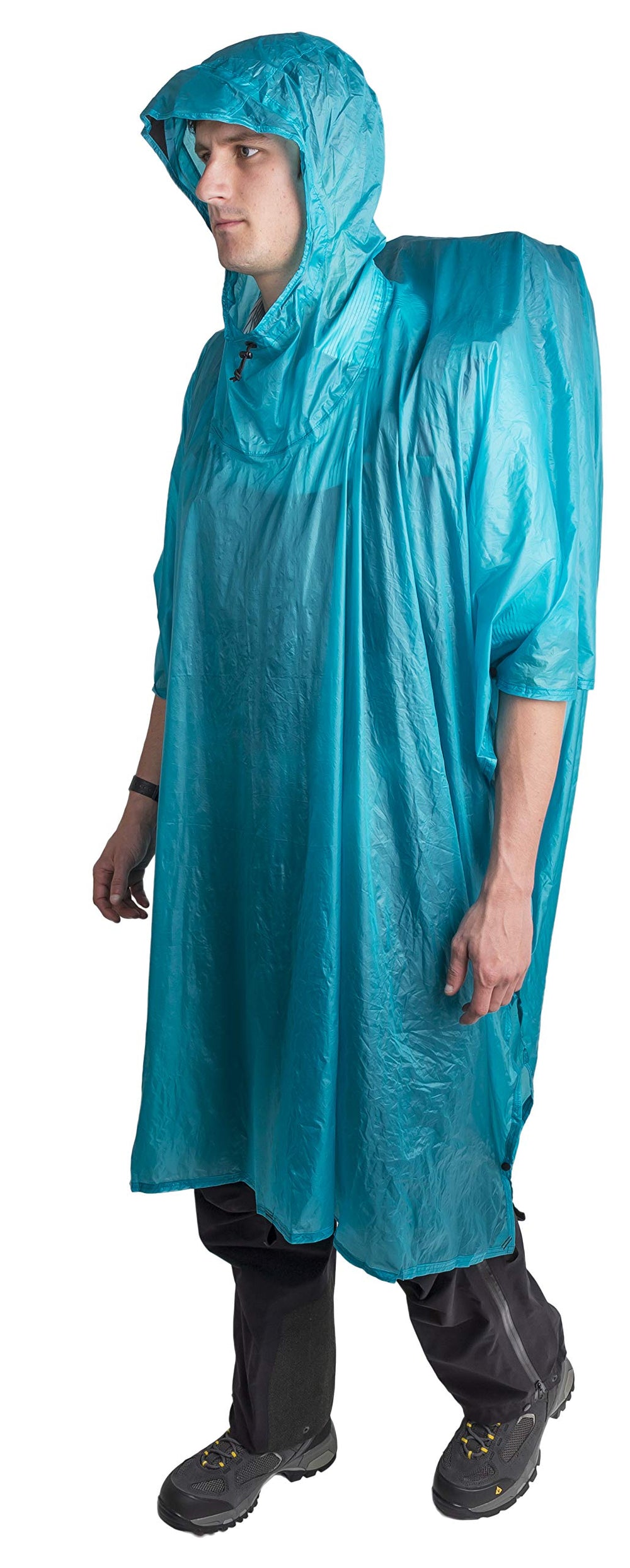Sea to Summit Ultra-SIL Nano Tarp Poncho raincoat keeps you dry in sudden downpours.