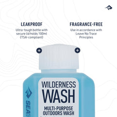 Sea to Summit Wilderness Wash fragrance-free formula supports sensitive skin in outdoor settings.