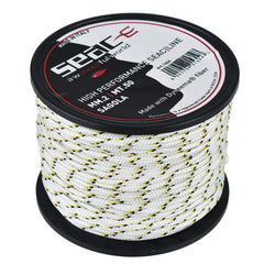 SEAC Dyneema spearfishing line on a 50m reel, high strength and abrasion resistance for dives.