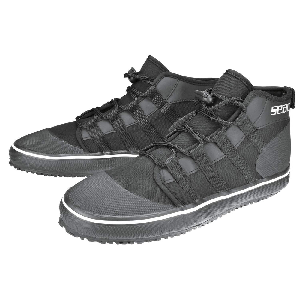 SEAC Rock Boots with central buckle closure for secure dry suit fit.