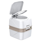SEAFLO portable toilet with compact design for RVs and boats, space-saving.