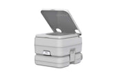 SEAFLO portable toilet on a boat showing compact self-contained sanitation for marine use