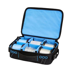 Bag bottom with feet provides slip resistance on boats and docks.