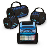 Seaguar Leader Feeder 3-spool bag neatly organized on a bench, ready for quick access.