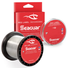 Seaguar Red Label fluorocarbon line on a 1000-yard spool, delivering strong, reliable casts.