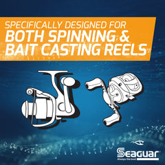 Seaguar Smackdown thin-diameter 20lb example compares to heavier mono.
