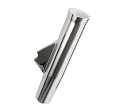 SeaLux Marine flared weld-on rod holder, 9-3/4 inch length, polished finish.