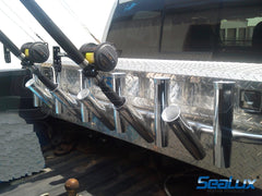 SeaLux Marine welded I-Beam design securely seats rod butt.