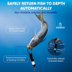 SeaQualizer fish descending device set to 100 feet release depth