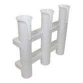 SeaSense 3-Rack rod holder on boat keeps fishing poles neatly organized.