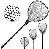SEASPRO black telescoping fishing net with extended handle for reach into hard-to-reach spots.