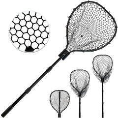 SEASPRO black telescoping fishing net with extended handle for reach into hard-to-reach spots.