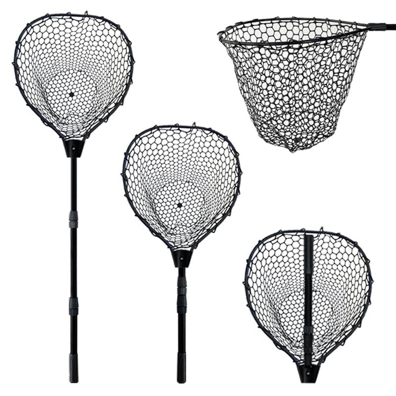 SEASPRO Black telescoping fishing net extended to 63.8 inches