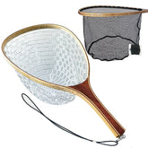 SEASPRO fly fishing landing net with soft rubber mesh for safe catch-and-release.
