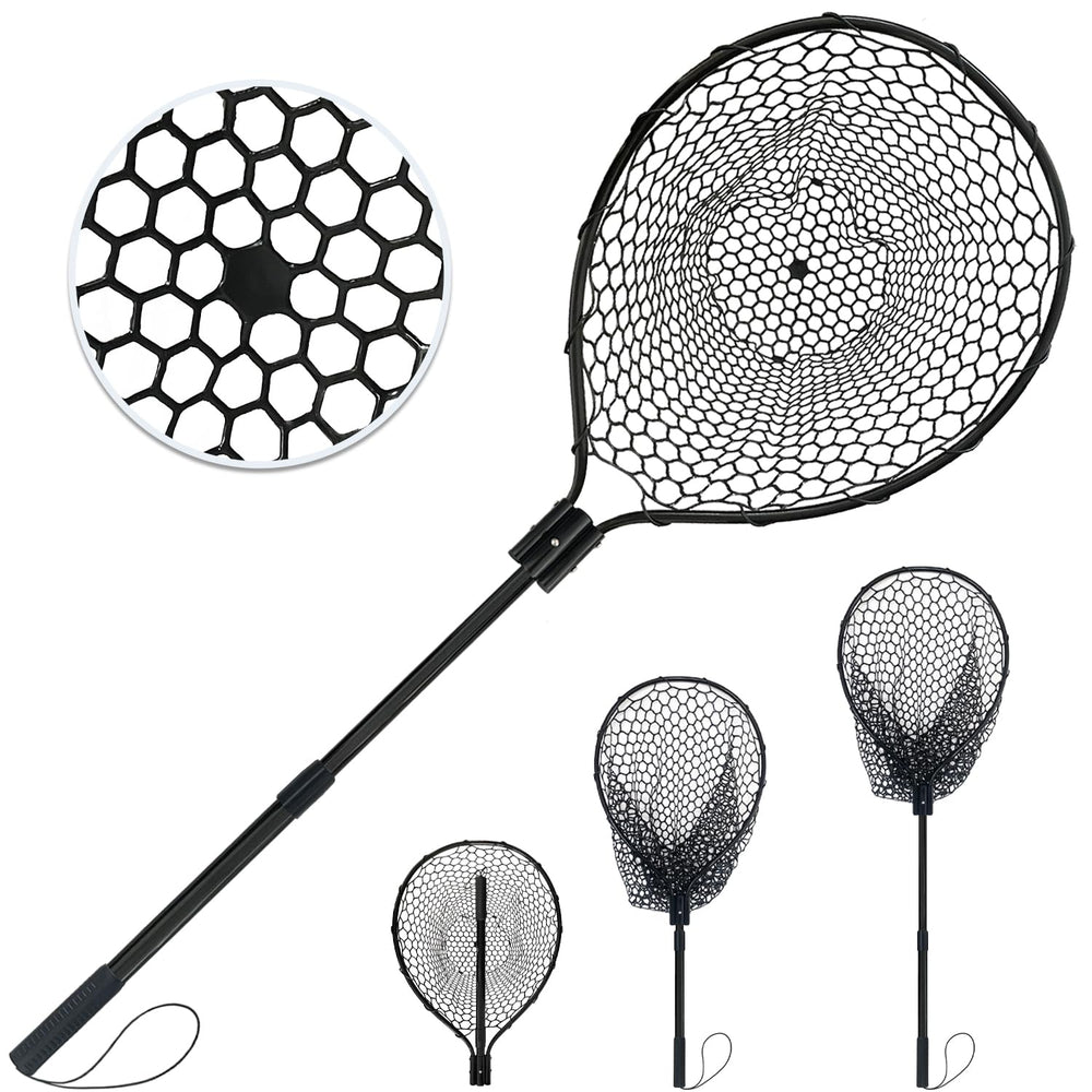 SEASPRO rubber fishing net with telescoping handle and 23x18 hoop